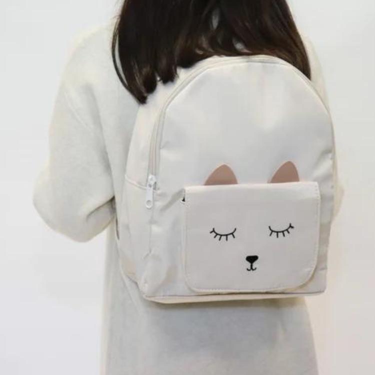 Children's backpack - Mina Cat beige - Yuko B.