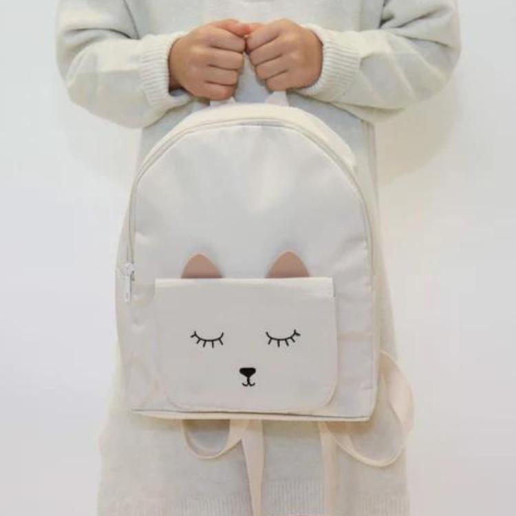 Children's backpack - Mina Cat beige - Yuko B.