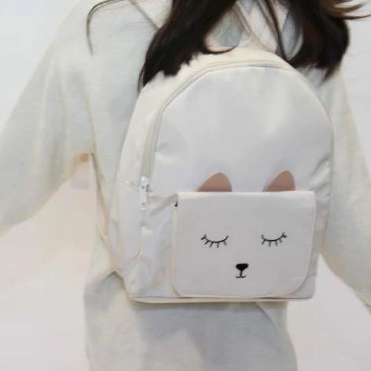 Children's backpack - Mina Cat beige - Yuko B.