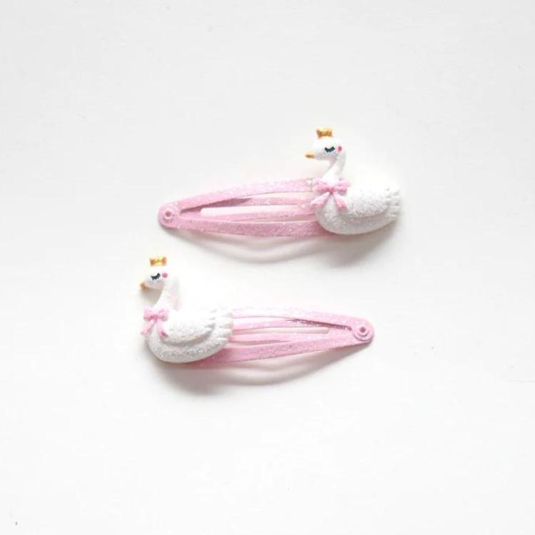 Hair clips - White swan - Yuko B.