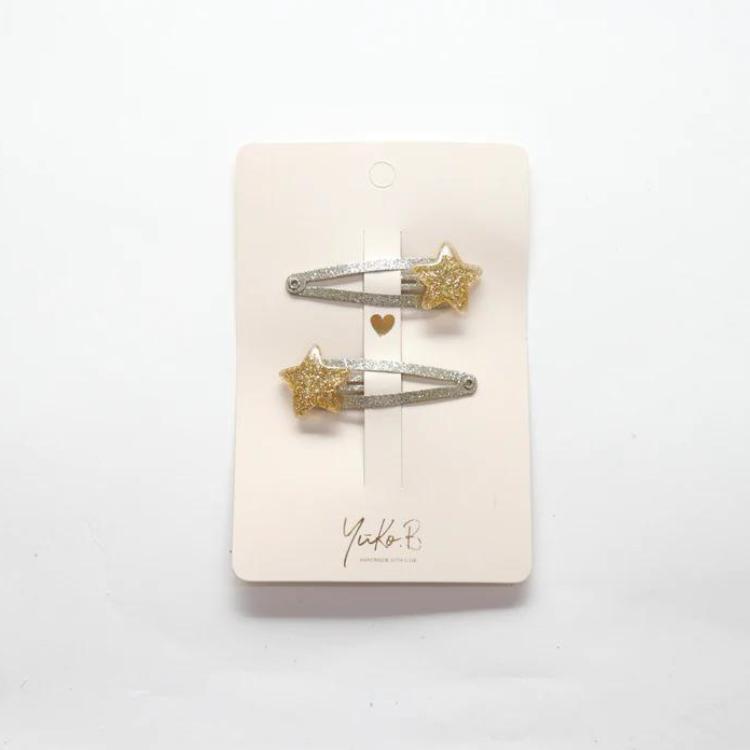 Hair clips - Gold stars - Yuko B.