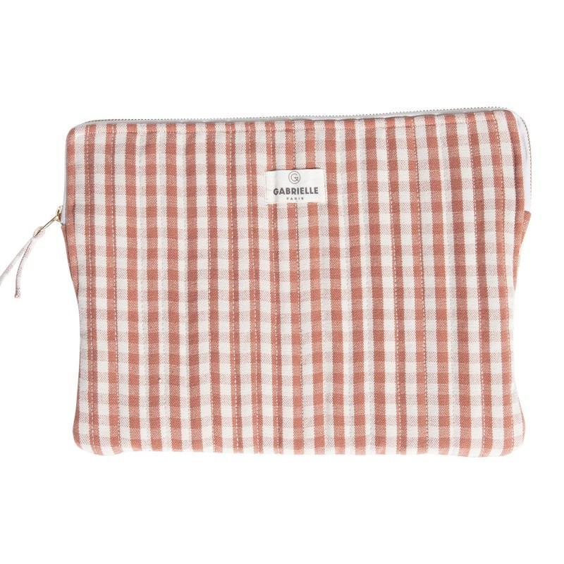 Pochette ordinateur Vichy - Brique