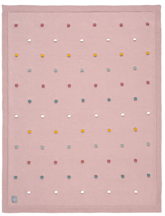 Couverture en tricot - Dots - Rose