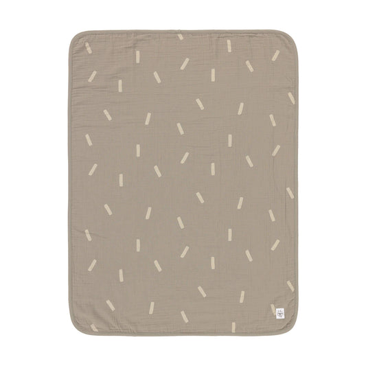 Couverture en mousseline de coton bio - Speckles olive