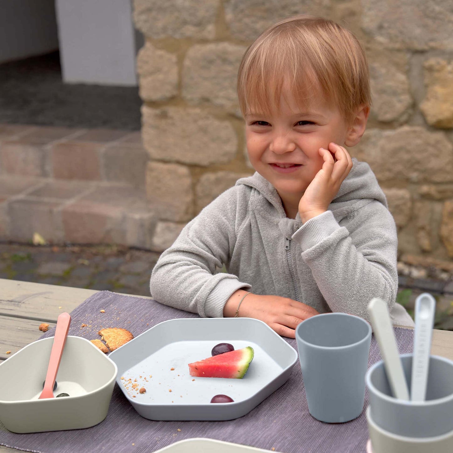 Assiette - Geo - Grey blue