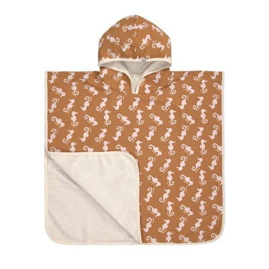 Poncho de bain - Hippocampe - Caramel