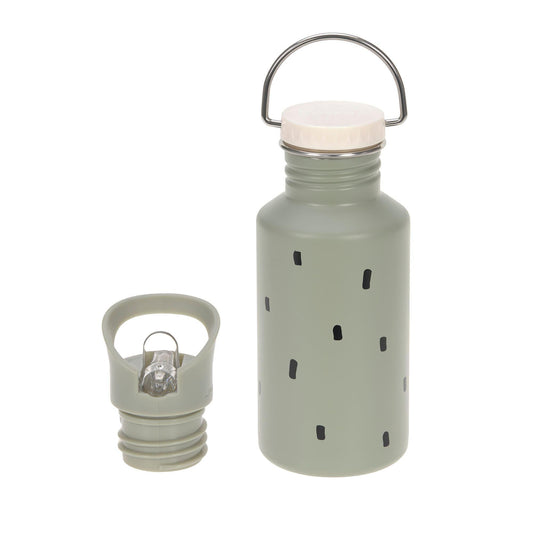 Bottle stainless steel Happy - Prints olive