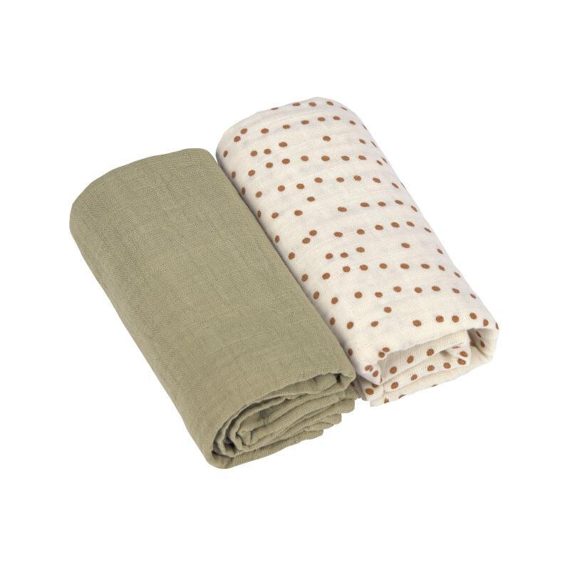 Set of 2 muslin nappies M - 60x60 cm - Caramel