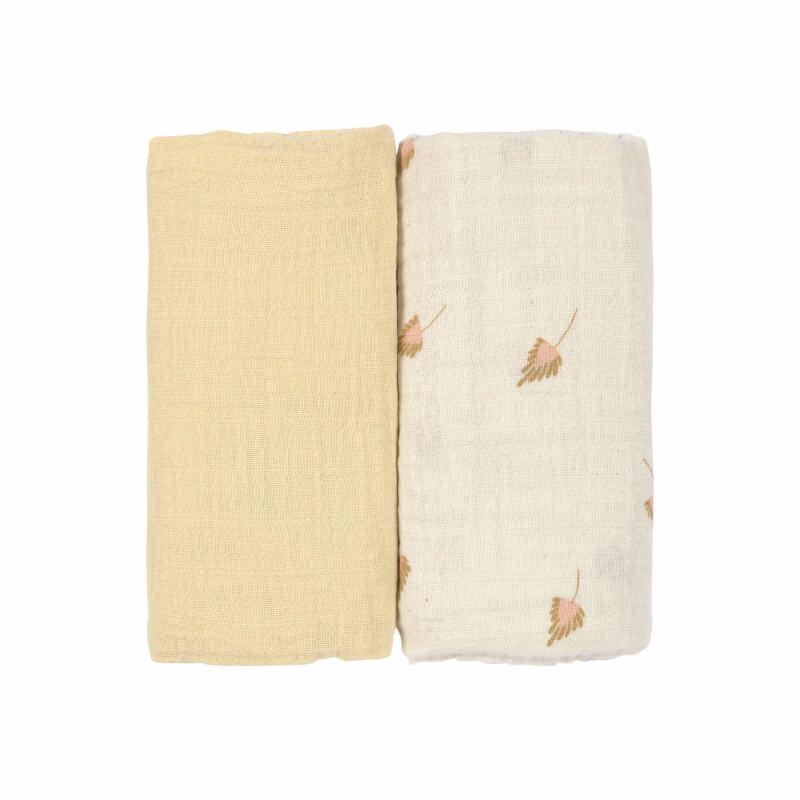 Set of 2 muslin nappies L - 80x80 cm - Curry