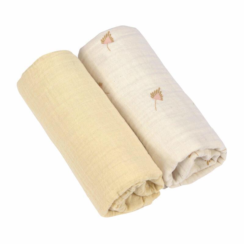 Set of 2 muslin nappies L - 80x80 cm - Curry