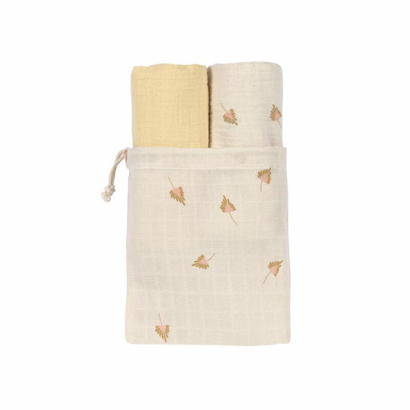 Set of 2 muslin nappies L - 80x80 cm - Curry