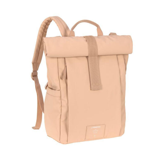 Rolltop Up changing backpack peach pink