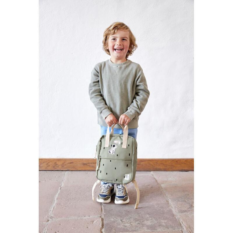 Mini Square Backpack Happy Prints light olive - Laessig