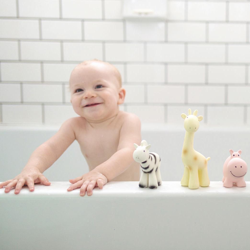 Jouet de dentition / de bain en caoutchouc naturel zèbre - Tikiri