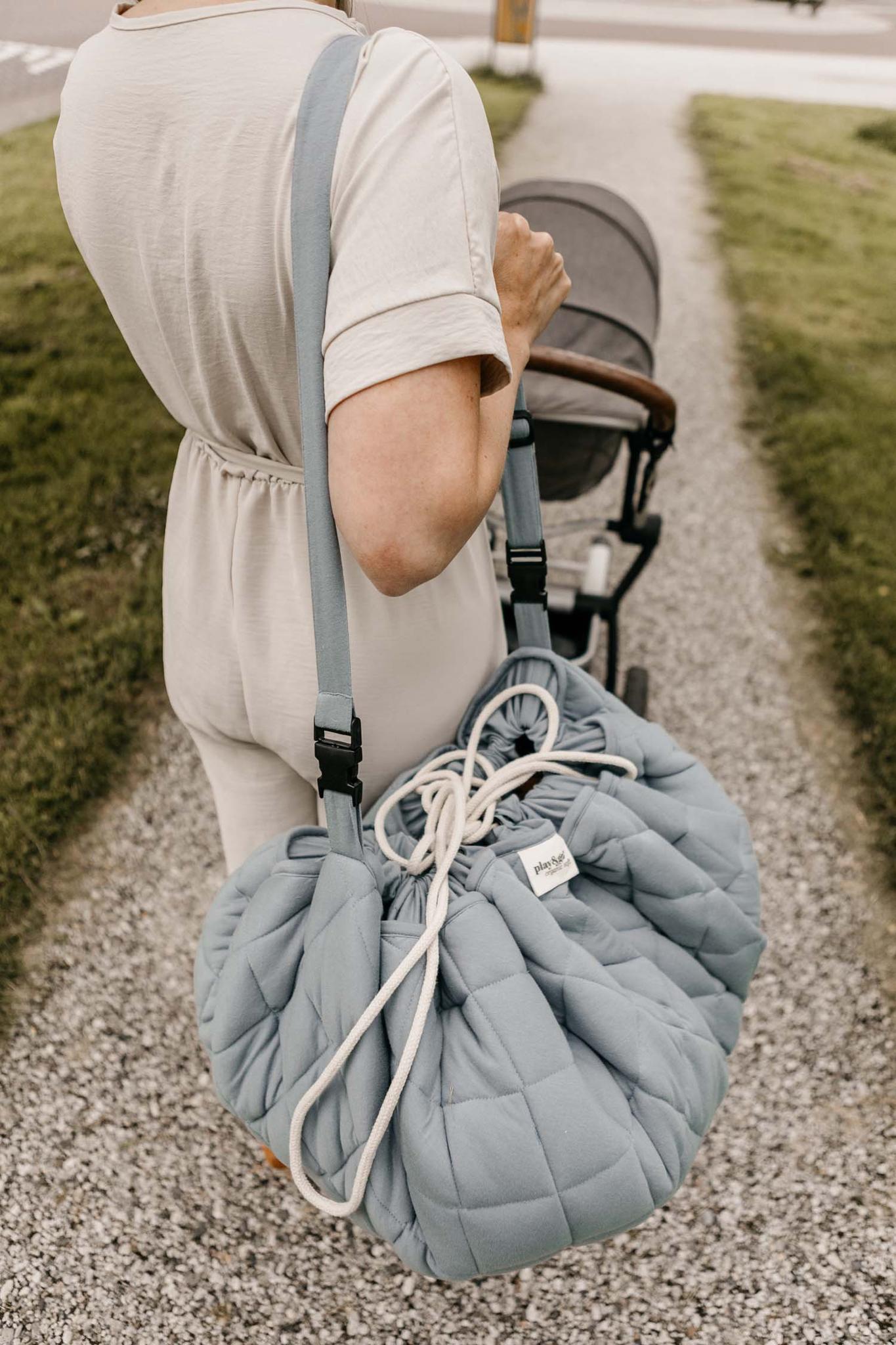 Sac à jouets et tapis d'éveil - Dusty Blue - Organic