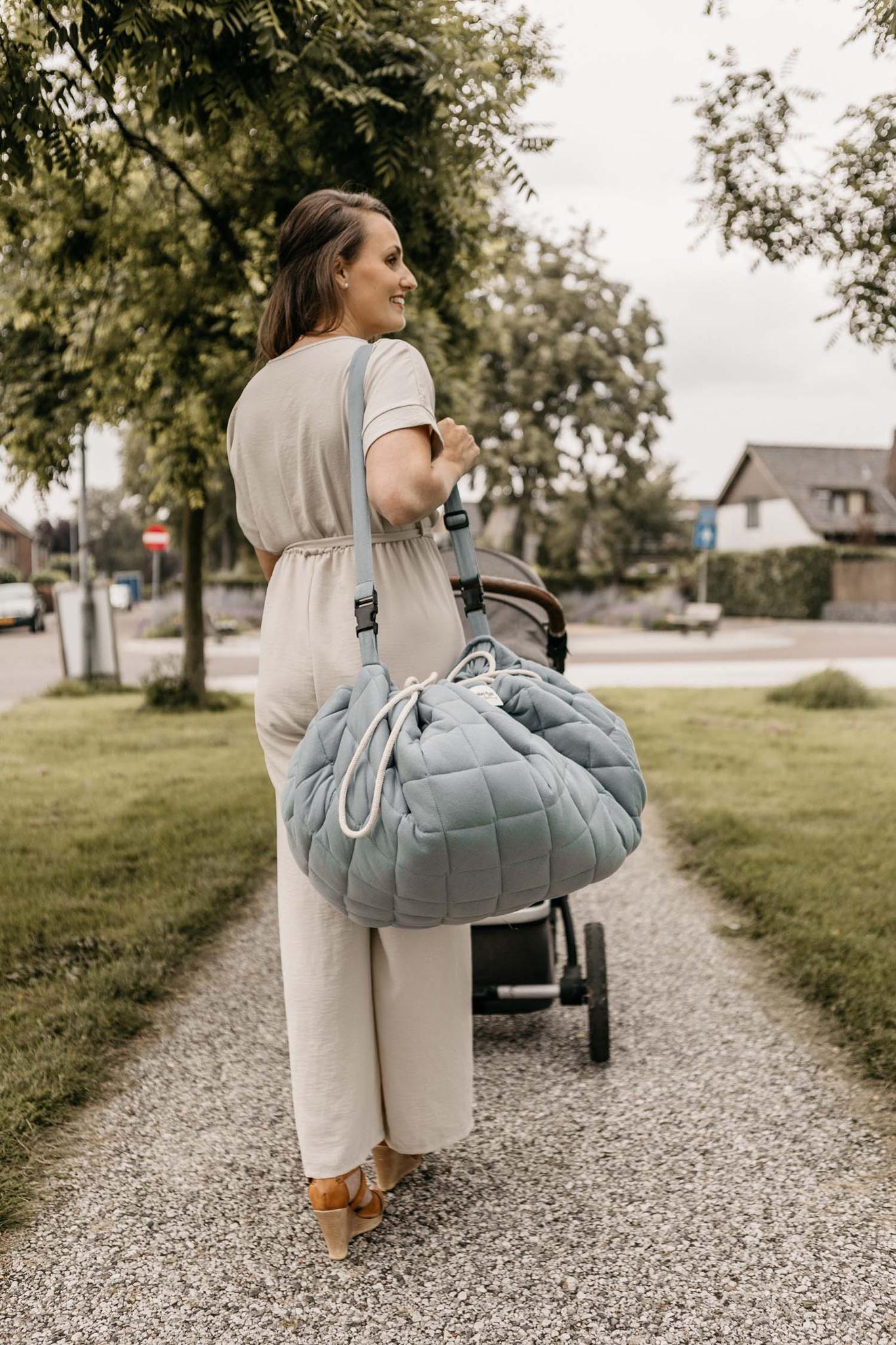 Sac à jouets et tapis d'éveil - Dusty Blue - Organic