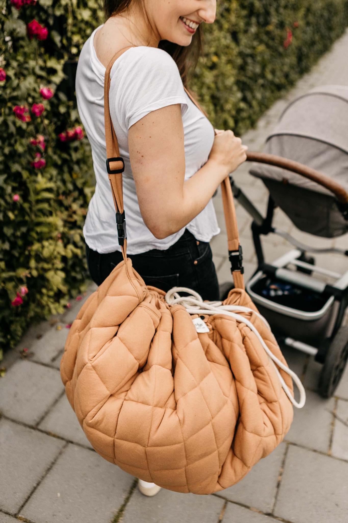 Sac à jouets et tapis d'éveil - Tawny Brown - Organic