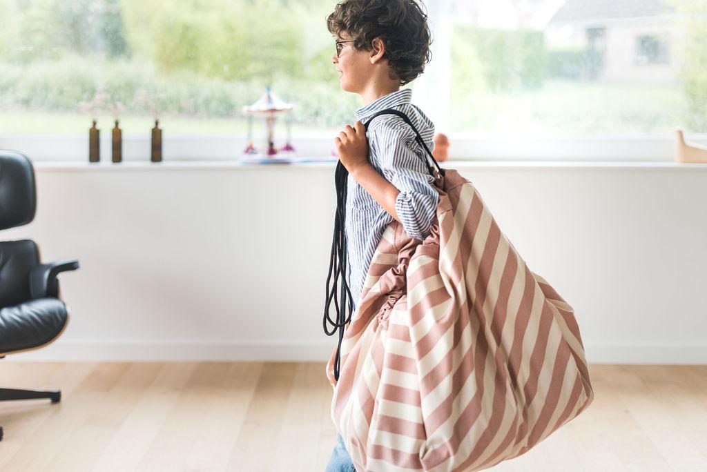 Sac à jouets et tapis de jeu - Stripes Pink New