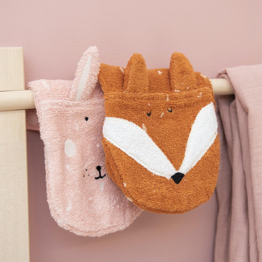 Set of 2 Washcloths - Mrs. Rabbit & Mr. Fox by Trixie