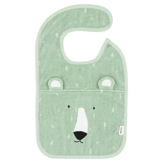 Mr. Polar Bear Organic Cotton Baby Bib by Trixie - Green