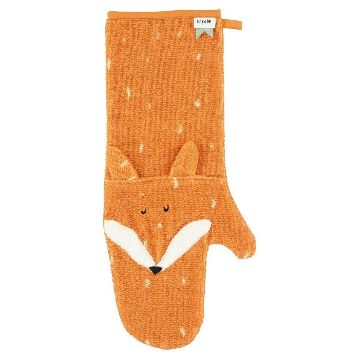 Trixie Mr. Fox Long Fox Washcloth - 100% Organic Cotton - 15 x 43 cm - Machine Washable at 30°C