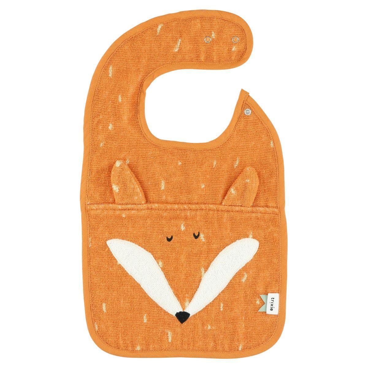 Bavoir - Mr. Fox by Trixie - 100% Organic Cotton Bib for Babies - 44 x 26 cm