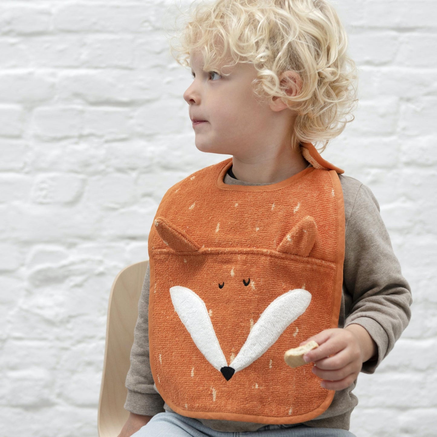 Bavoir - Mr. Fox by Trixie - 100% Organic Cotton Bib for Babies - 44 x 26 cm