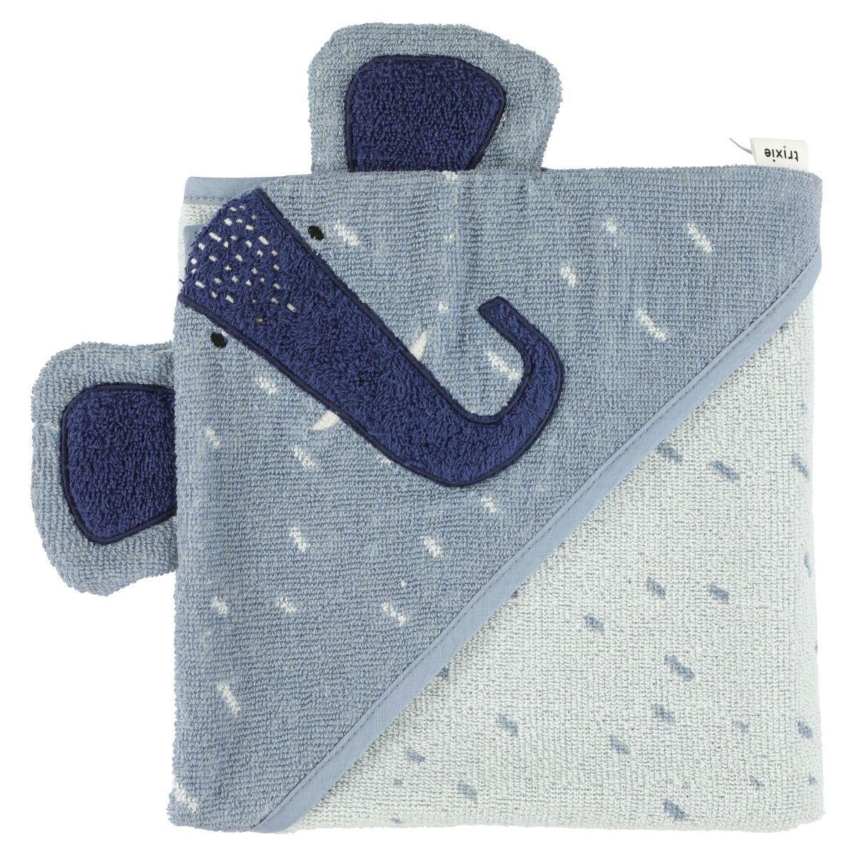 Baby Bath Cape - Mrs. Elephant by Trixie - Organic Cotton - 75 x 75 cm