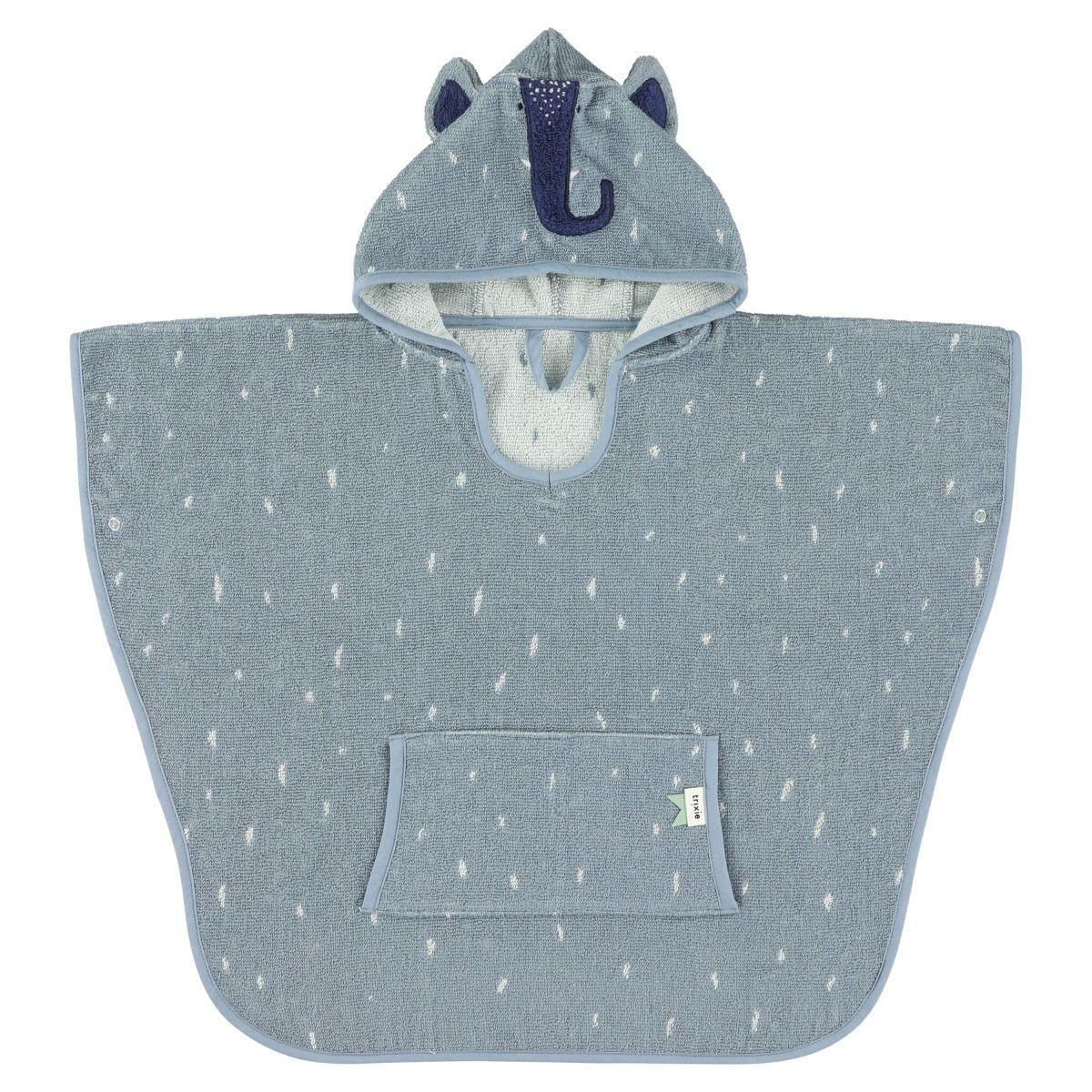 Mrs. Elephant Blue Bath Poncho by Trixie - Organic Cotton - Ages 2-4