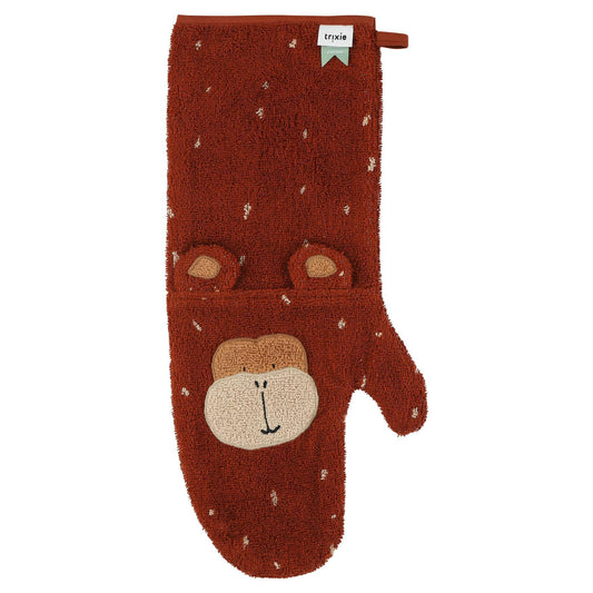 Long Shower Glove Mr. Monkey - Trixie - 100% Organic Cotton - 15 x 43 cm - Wash at 30°C