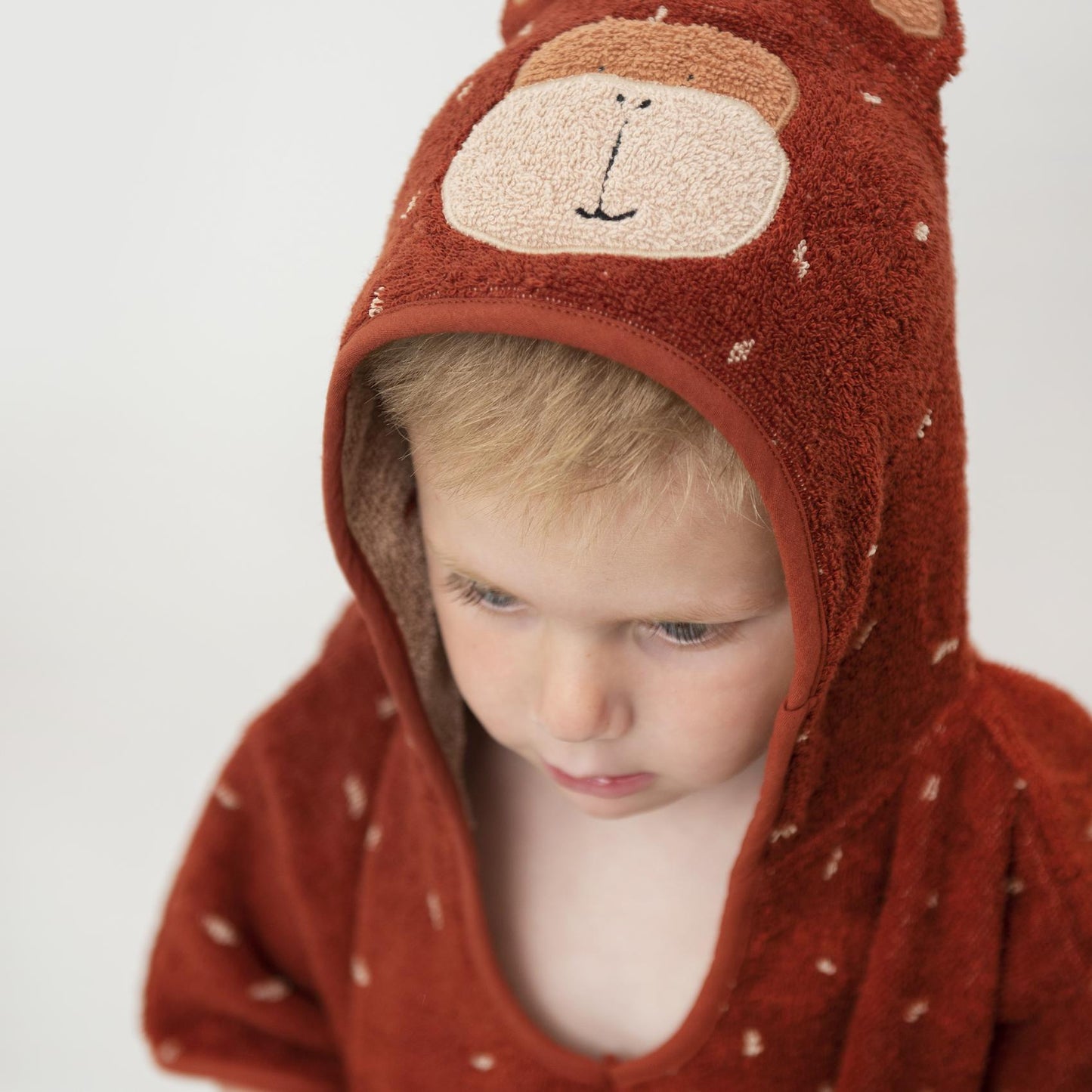 Mr. Monkey Bath Poncho by Trixie - 100% Organic Cotton - Ideal for 2-4 Year Olds