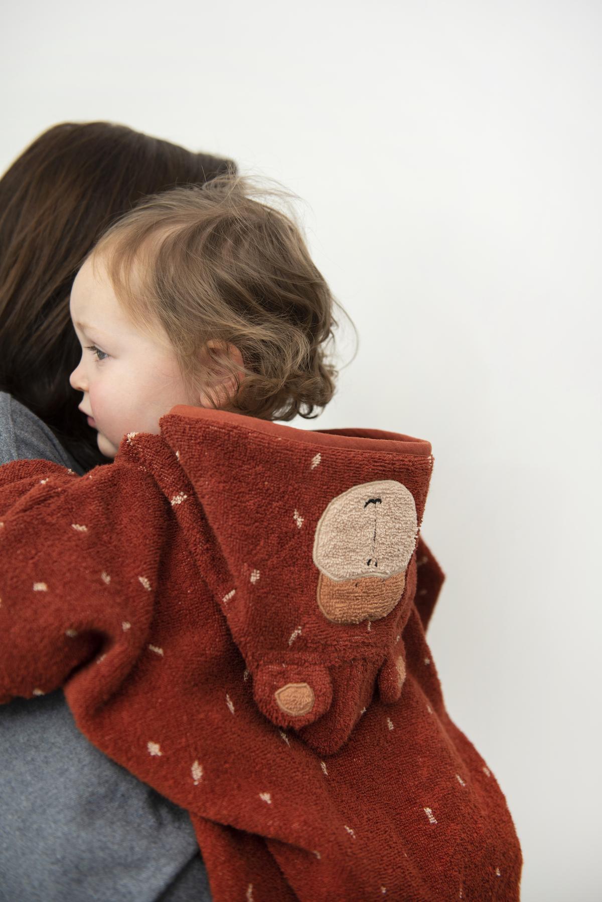 Mr. Monkey Bath Poncho by Trixie - 100% Organic Cotton - Ideal for 2-4 Year Olds