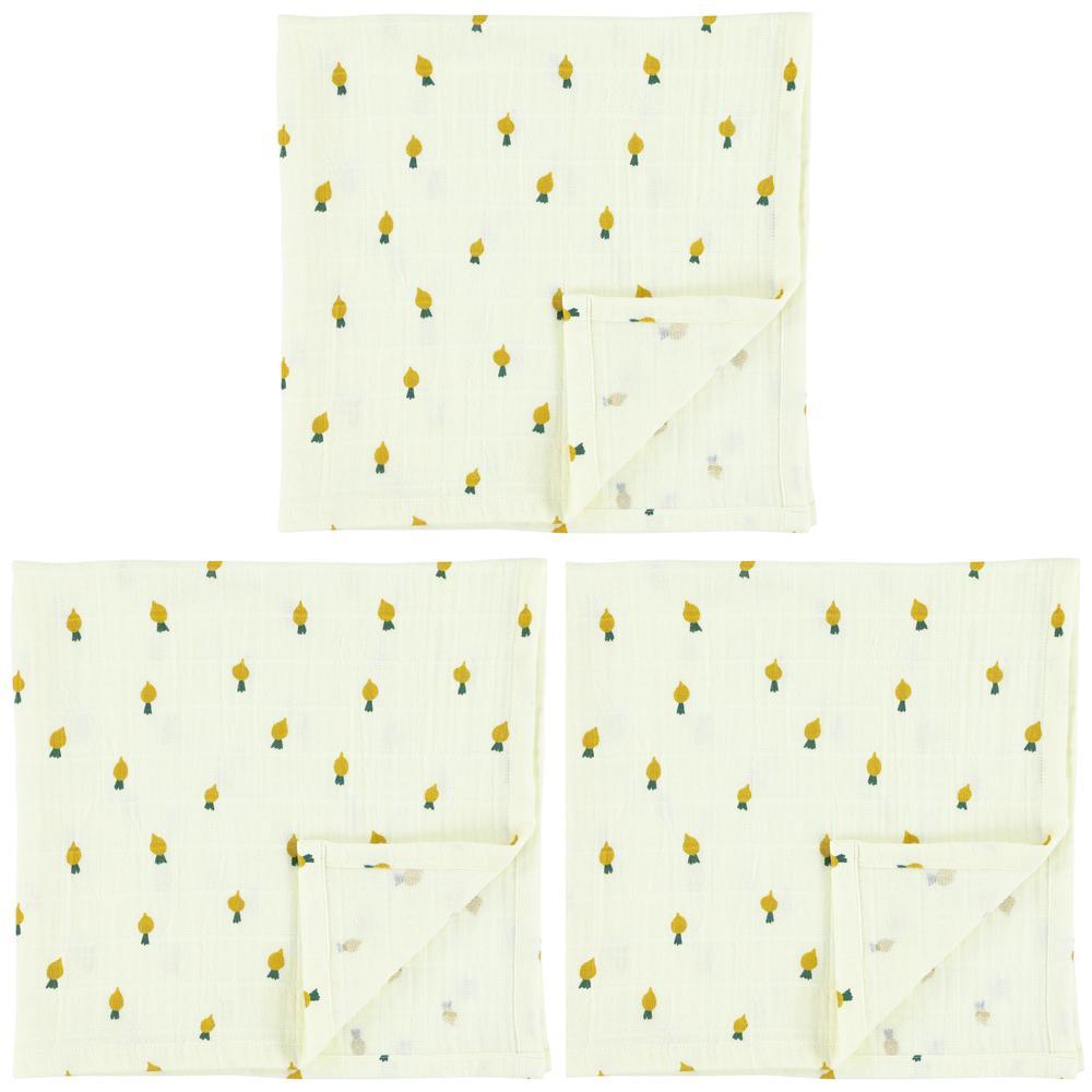 Set of 3 Organic Cotton Muslin Swaddles - Tiny Turnip by Trixie