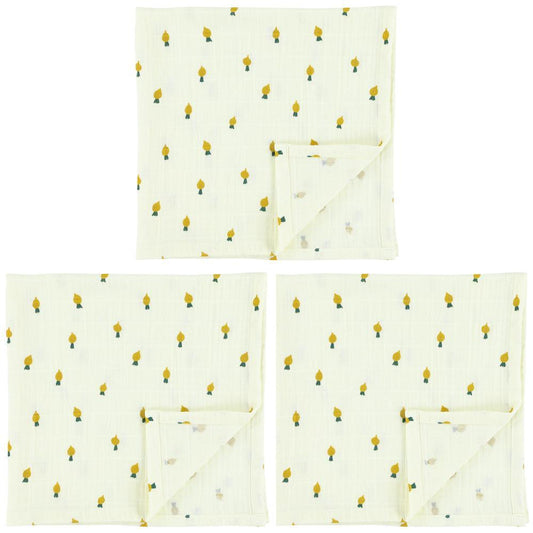 Set of 3 Organic Cotton Muslin Swaddles - Tiny Turnip by Trixie