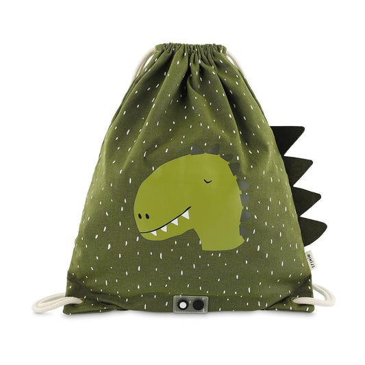 Trixie Mr. Dino Gym Bag - Waterproof Drawstring Bag for Kids - 40 x 34 cm