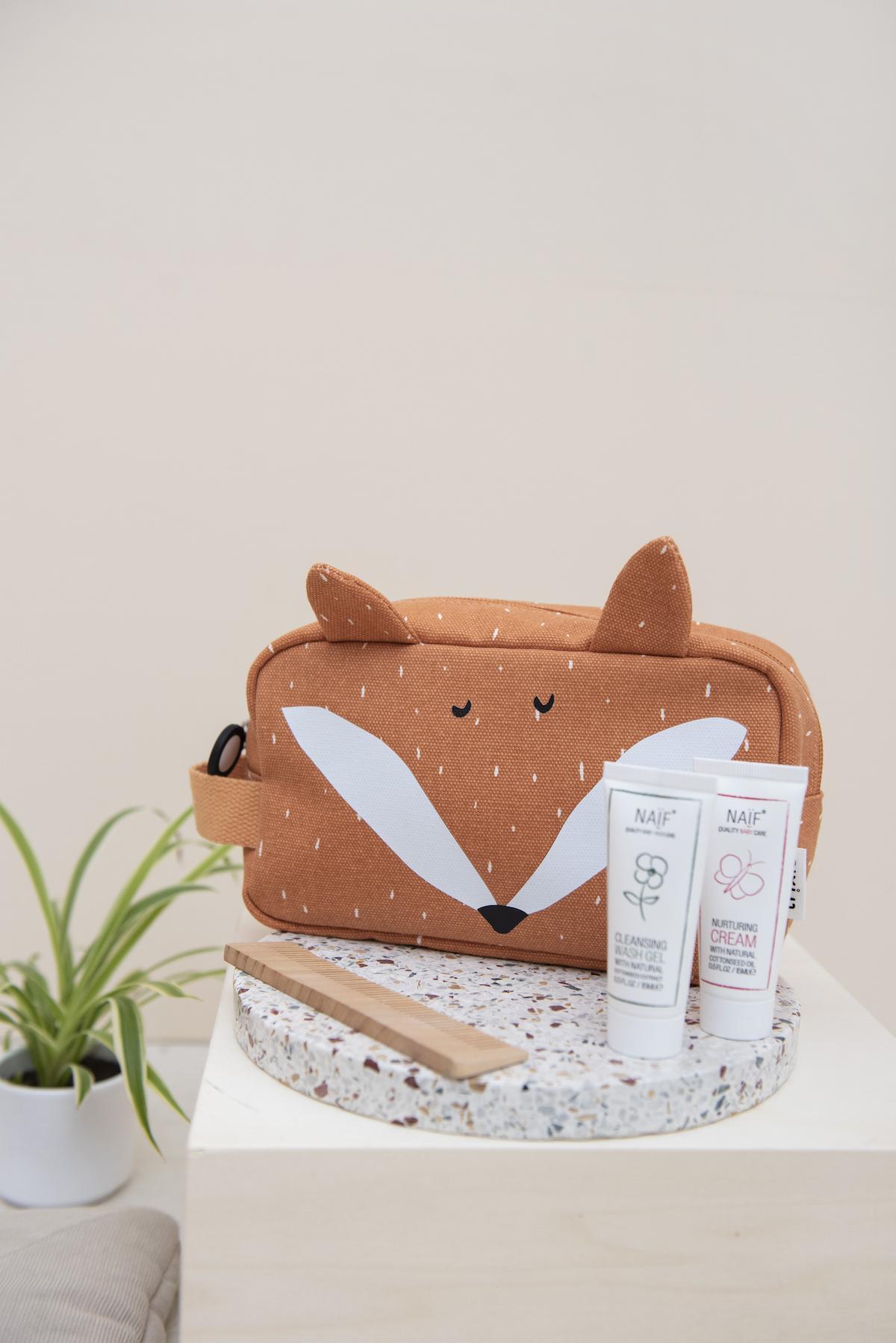 Kids Trousse de Toilette - Mr. Fox by Trixie - 8 Animals Available, 20 x 12 x 8 cm, 100% Cotton, Easy to Clean