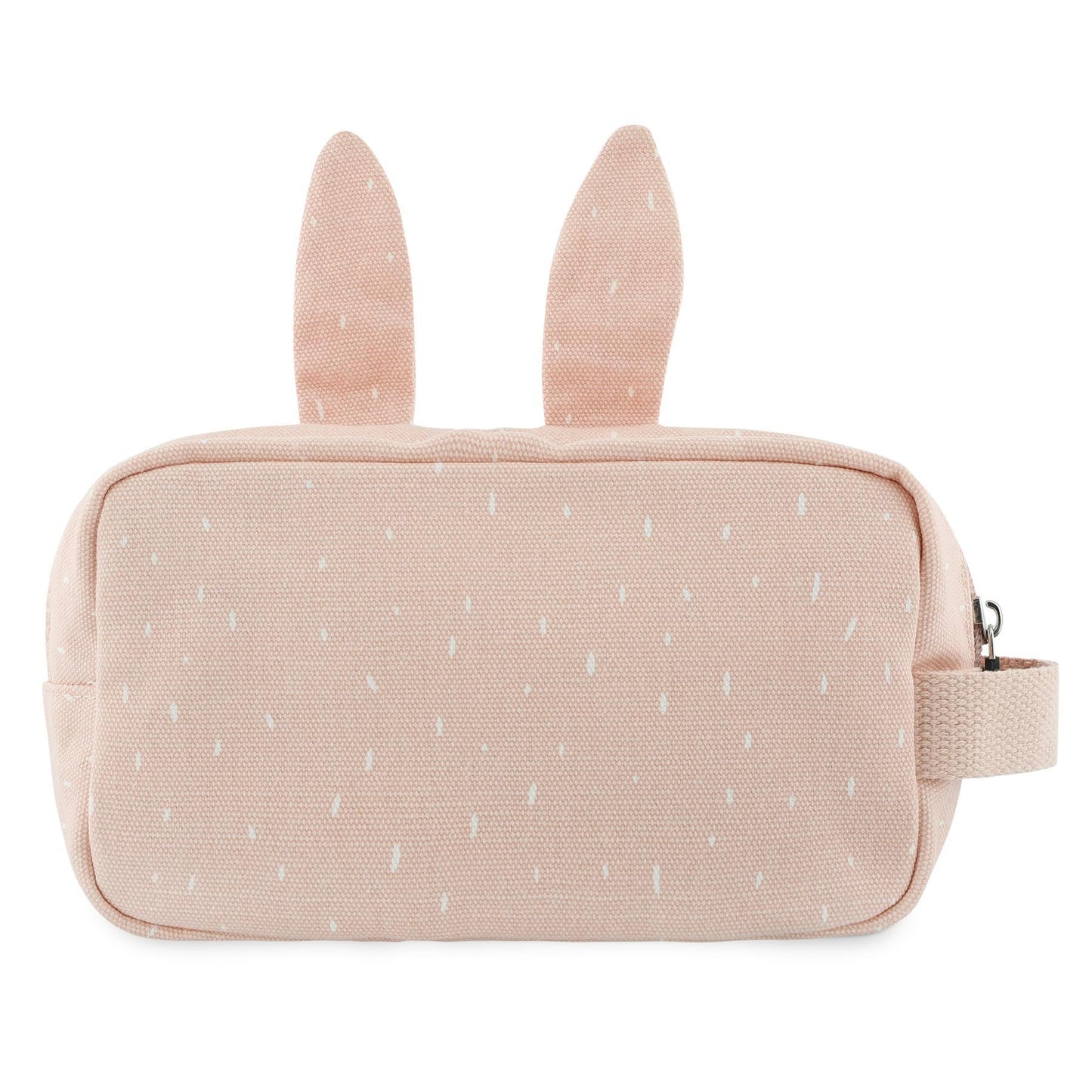 Trixie Mrs. Rabbit Kids Toiletry Bag - 2 Compartments, Name Tag, Handle, Zipper - 8 Animal Designs