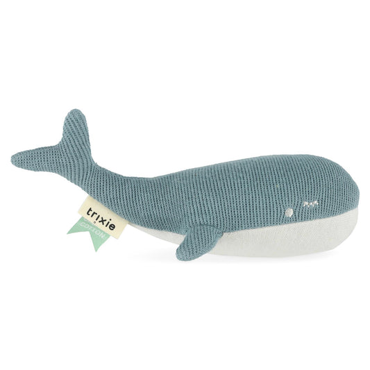 Trixie Whale Organic Cotton Baby Rattle - 6x19 cm dimensions