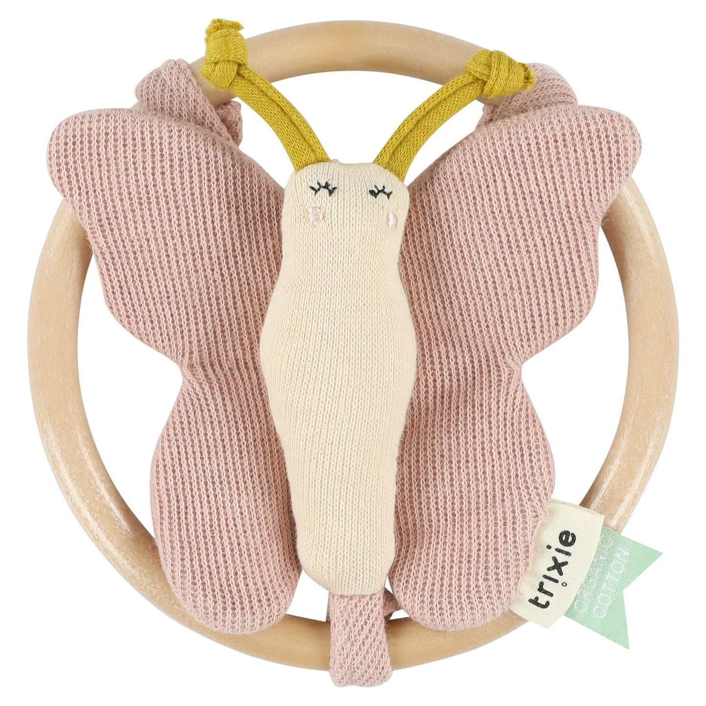 Trixie Butterfly Rattle - Organic Cotton | 13 cm - Recycled Wood Fill