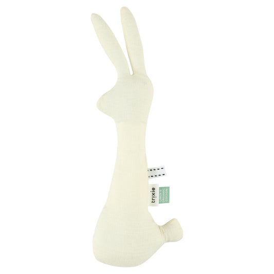 Trixie Rabbit Rattle - Pure Ecru - Organic Cotton - Birth+ - 10 x 30 x 4.5 cm