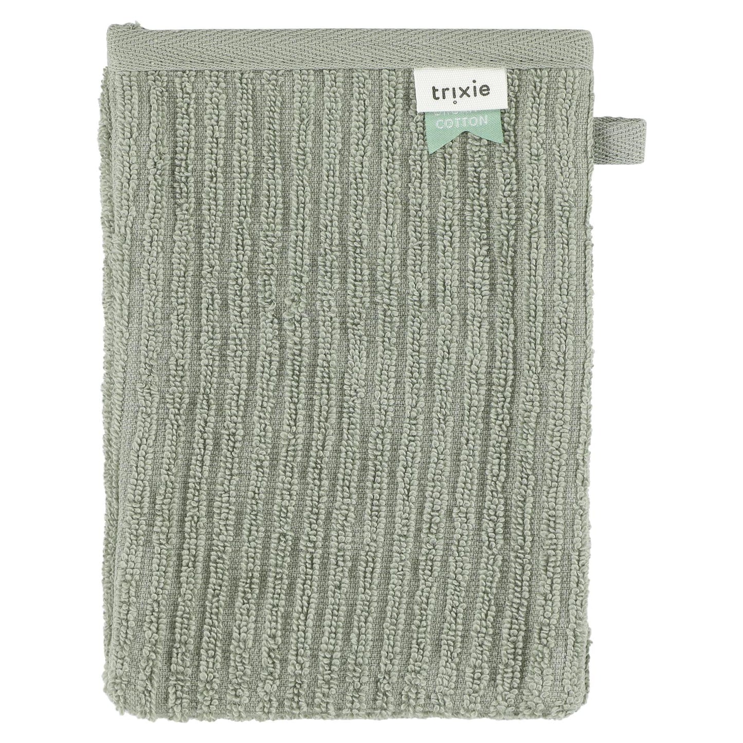 Set of 2 organic cotton washcloths - Hush Olive by Trixie