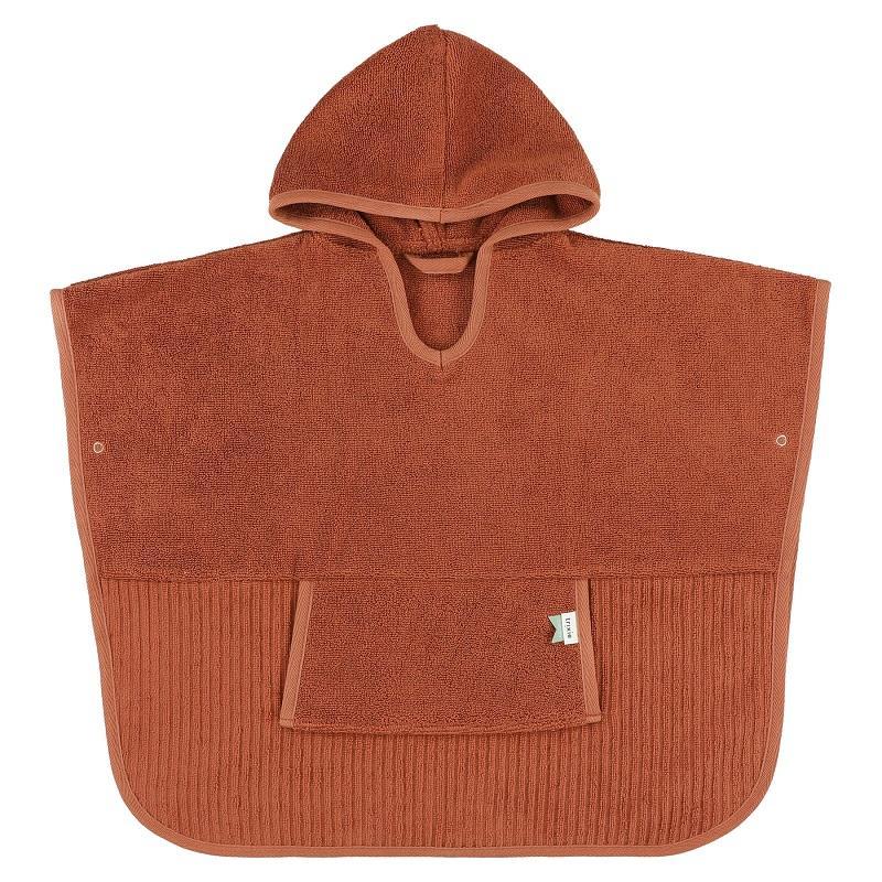 Trixie Hush Rust Organic Cotton Hooded Toddler Poncho