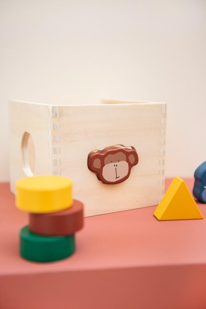 Trixie Wooden Shape Sorter Box - FSC® Certified - Ages 18 Months+ - Dimensions: 15 x 15 x 15 cm