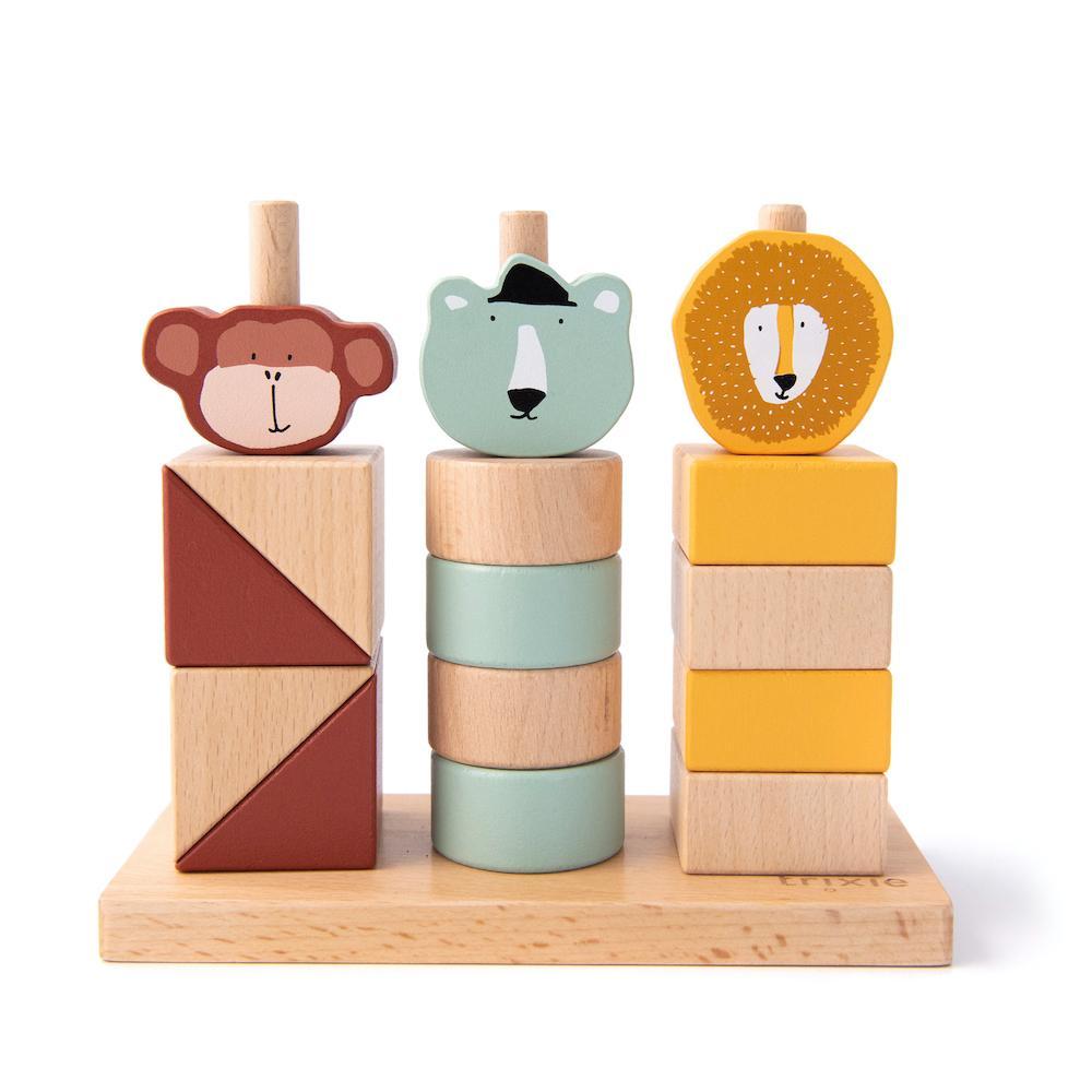 Wooden Animal Stacking Blocks - Trixie - FSC Certified Wood - 14 x 16 x 7 cm