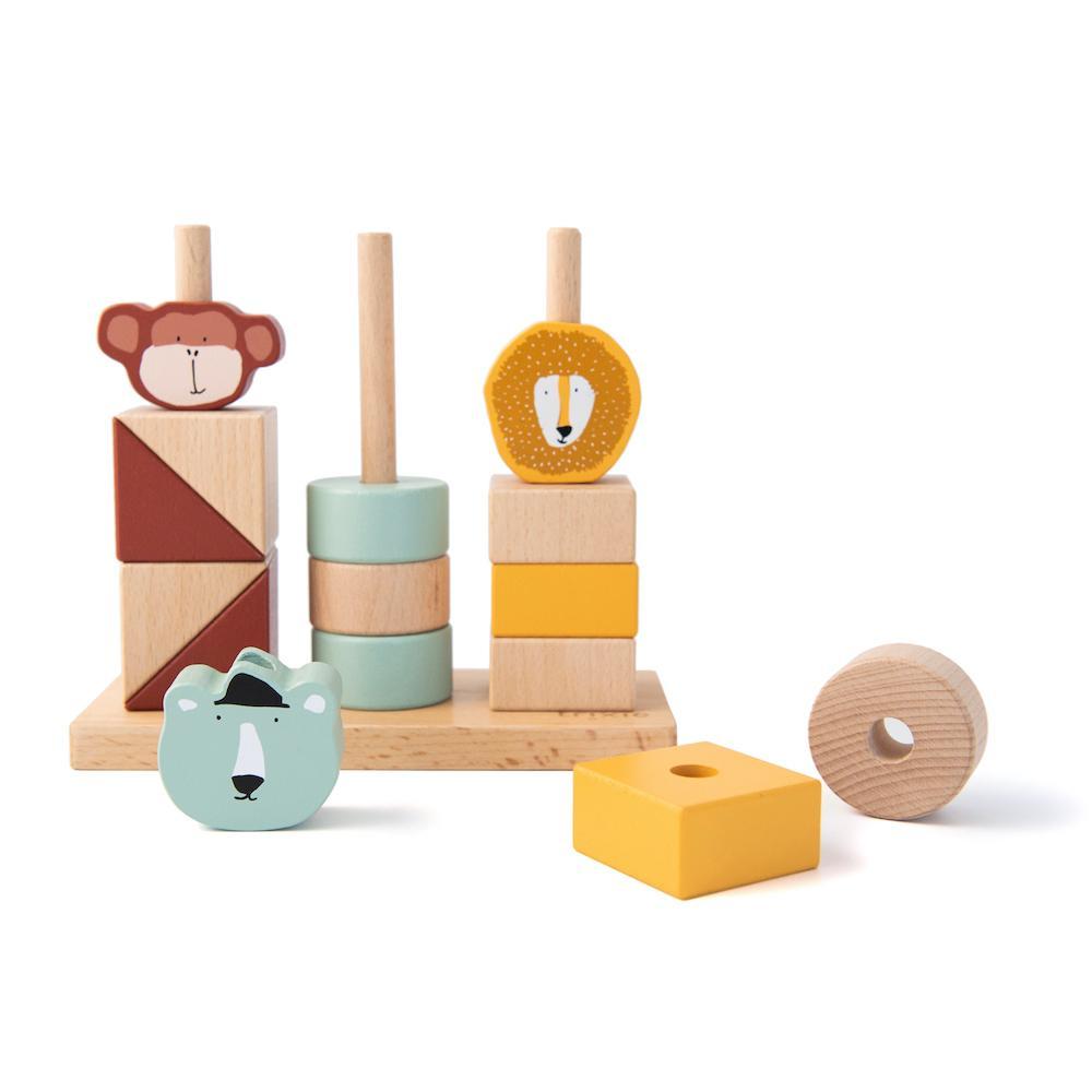 Wooden Animal Stacking Blocks - Trixie - FSC Certified Wood - 14 x 16 x 7 cm