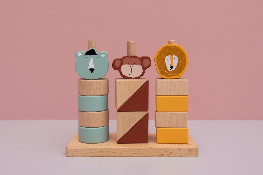 Wooden Animal Stacking Blocks - Trixie - FSC Certified Wood - 14 x 16 x 7 cm