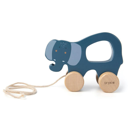 Wooden Pull Toy - Mrs. Elephant by Trixie