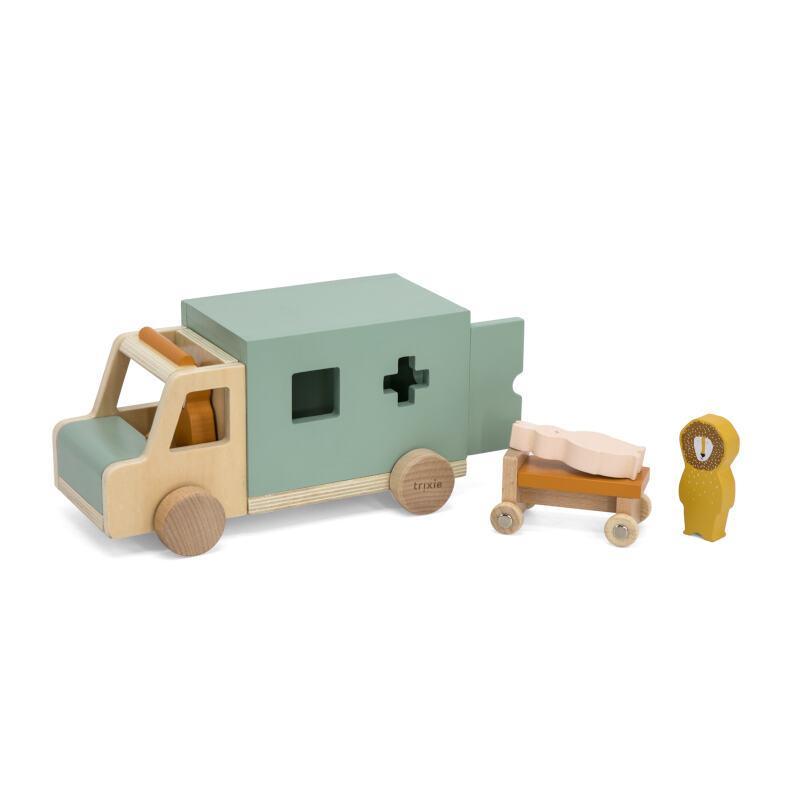 Wooden Ambulance by Trixie - Handcrafted Emergency Vehicle Toy for Kids