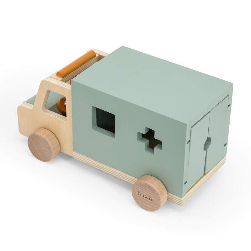 Wooden Ambulance by Trixie - Handcrafted Emergency Vehicle Toy for Kids