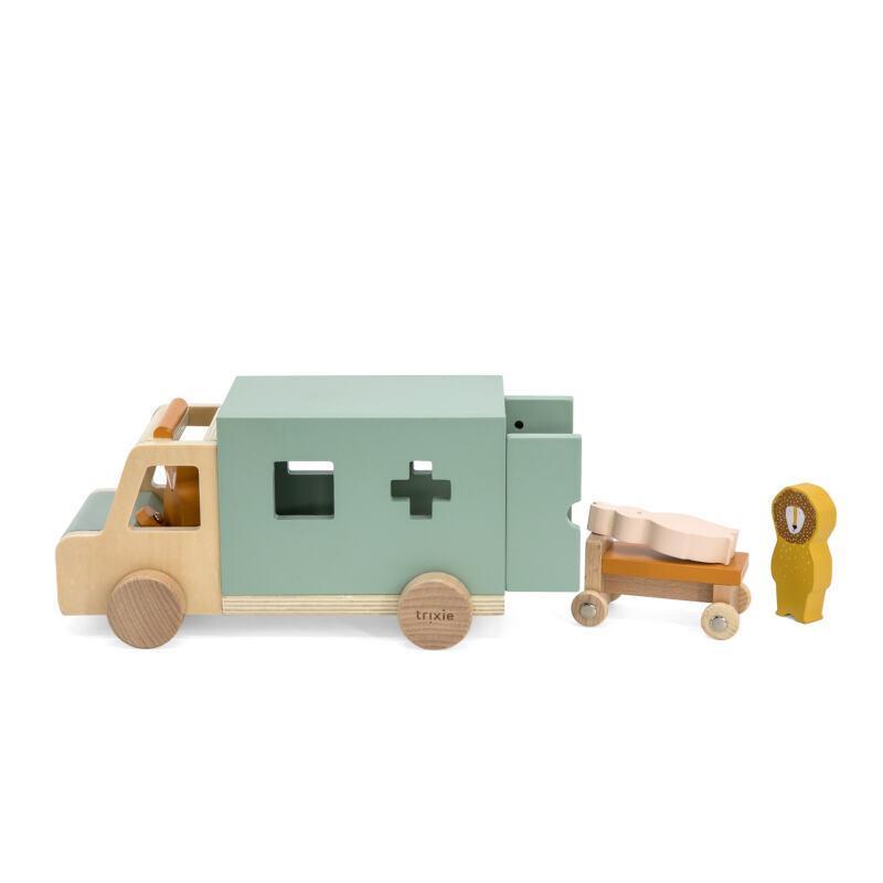 Wooden Ambulance by Trixie - Handcrafted Emergency Vehicle Toy for Kids